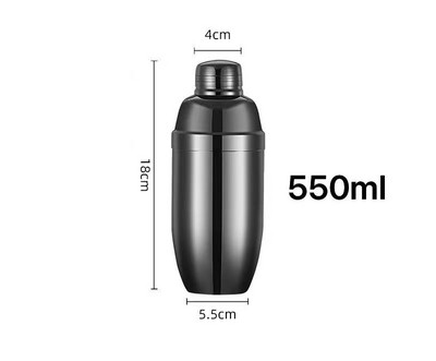 Spalvotas nerūdijančio plieno trijų sekcijų kokteilių plaktuvas Mišraus gėrimo rankinio švaistiklio puodelis vakarėlio baro barmeno įrankis 350/550/750 ml