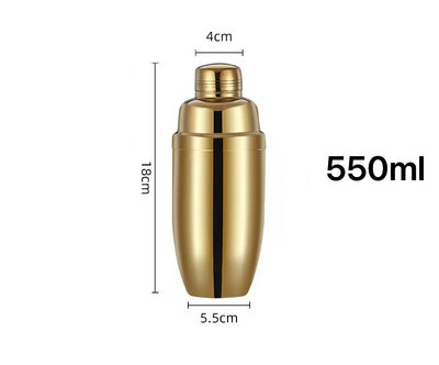 Spalvotas nerūdijančio plieno trijų sekcijų kokteilių plaktuvas Mišraus gėrimo rankinio švaistiklio puodelis vakarėlio baro barmeno įrankis 350/550/750 ml