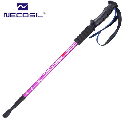 Aliuminio lydinio lazdelės teleskopinis 3 sekcijų išorinis užraktas, sulankstomas lengvas vaikščiojimo lazdas, 65–135 cm tiesi rankena