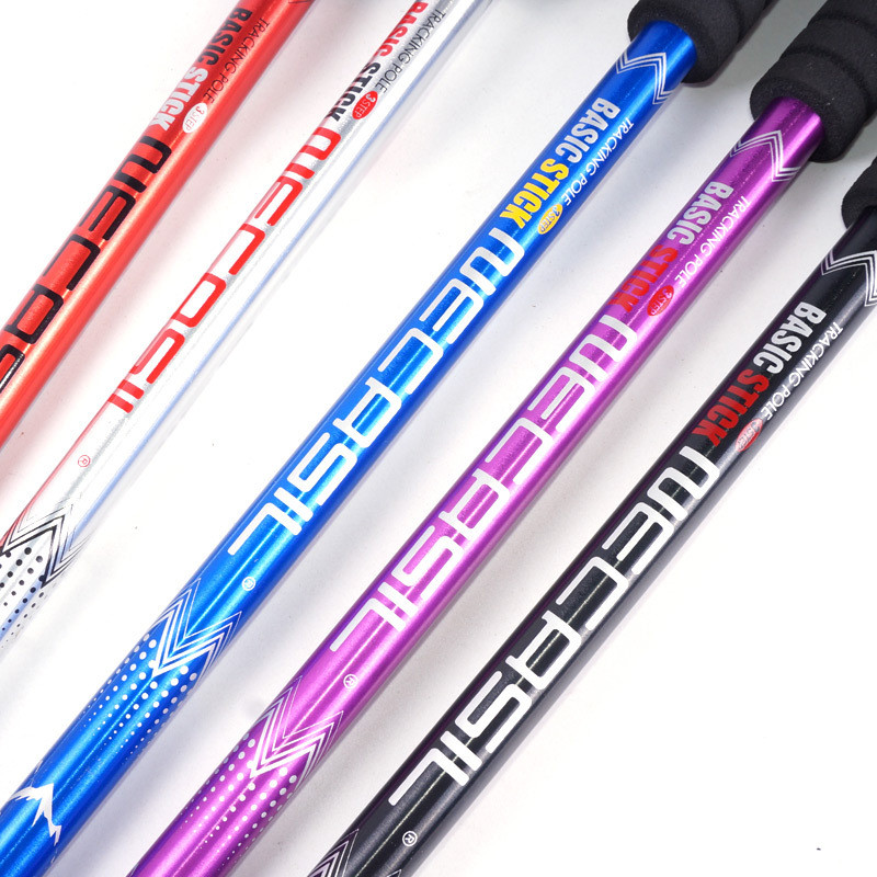 Aliuminio lydinio lazdelės teleskopinis 3 sekcijų išorinis užraktas, sulankstomas lengvas vaikščiojimo lazdas, 65–135 cm tiesi rankena