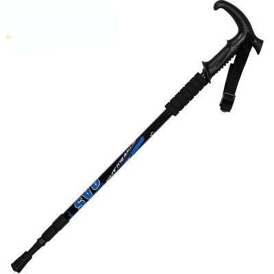 Baston de trekking din aliaj de aluminiu Baston de alpinism, telescopic pliabil cu patru secțiuni, pentru alpinism și drumeții Bastoane de mers Baston pentru bătrâni