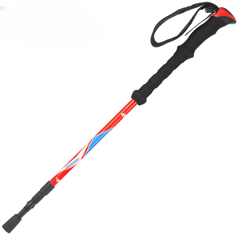 7075 Αλουμίνιο Trekking Pole Ελαφρύ μπαστούνια πεζοπορίας και τρεξίματος που απορροφούν τους κραδασμούς με φυσαλίδες κλειδαριές από φυσικό φελλό