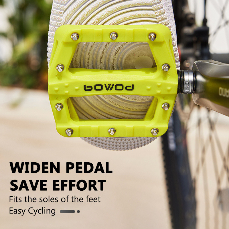 BOWOD lengvas nailoninis sandarus guolių pedalas dviračių važiavimo plokščias neslystantis dviračio pedalas dviračio pedalas 9/16" BMX dviračio priedai
