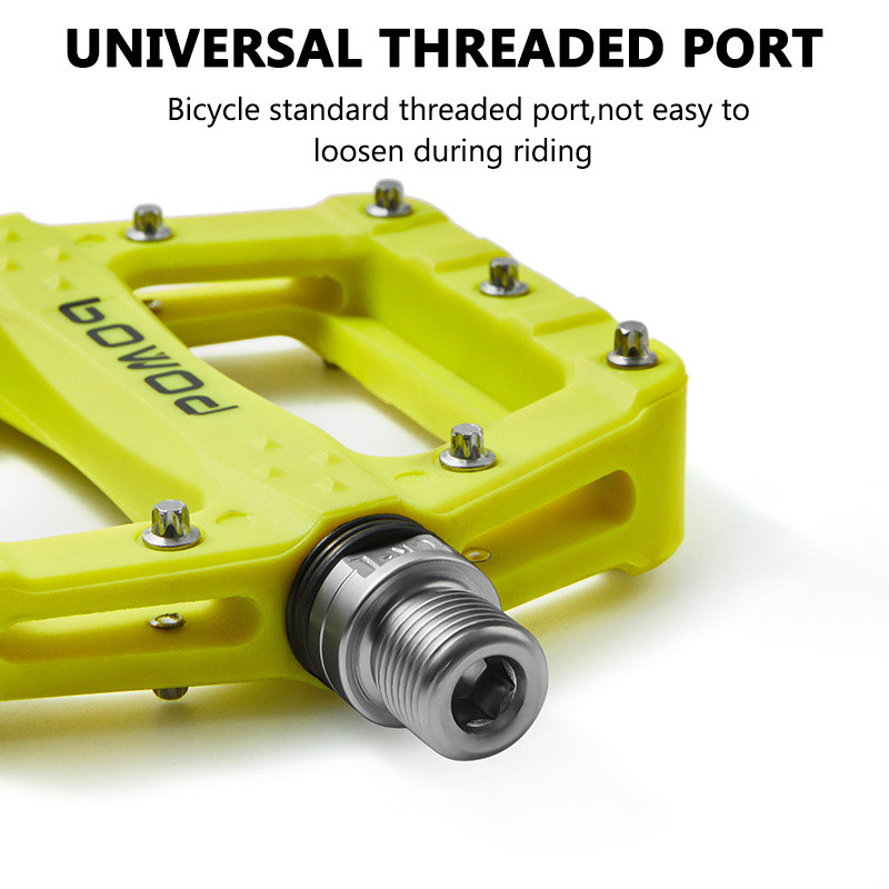 BOWOD lengvas nailoninis sandarus guolių pedalas dviračių važiavimo plokščias neslystantis dviračio pedalas dviračio pedalas 9/16" BMX dviračio priedai