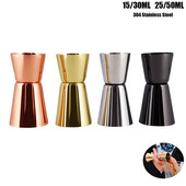15-30 ml 25-50 ml sidabro juodo rožinio aukso dvigubo Jigger 4 spalvų matavimo puodelio kokteilių gėrimų vyno plaktuvo nerūdijančio plieno baro priedai