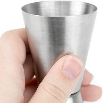 Από ανοξείδωτο χάλυβα διπλής κεφαλής κοκτέιλ σέικερ με κούπα 15/30 ml ή 20/40 ml Silver Cocktail Jigger Wine Measure Device Layered Cup