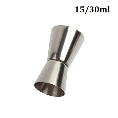 Roostevabast terasest topeltpeaga kokteilisheiker 15/30 ml või 20/40 ml hõbedane kokteilisaiger veinimõõtmisseadme kihiline tass