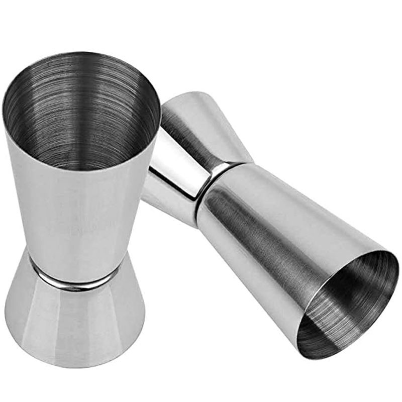 Roostevabast terasest topeltpeaga kokteilisheiker 15/30 ml või 20/40 ml hõbedane kokteilisaiger veinimõõtmisseadme kihiline tass