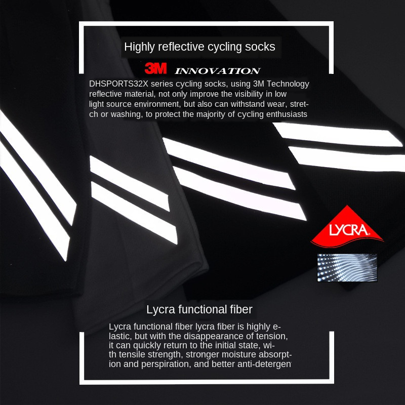 Naujos atspindinčios kompresinės dviračių kojinės bėgimo kojinės plento dviratis dviratis sportinis fitnesas drėgmę sugeriančios lycra sportinės kojinės