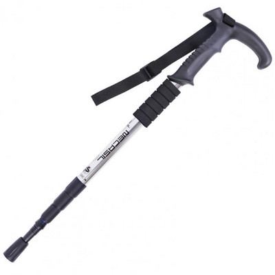 Praktiškos pėsčiųjų lazdos Aliuminio lydinio vaikščiojimo lazdos Lanksčios nuo rūdžių keturių dalių teleskopinės lazdos