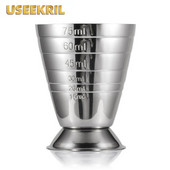 75 ml nerūdijančio plieno kokteilių matavimo puodelis Daugialypis vyno matavimo puodelis kokteilių maišytuvas kokteilių taurės plaktuvas matavimo puodelio baro įrankiai