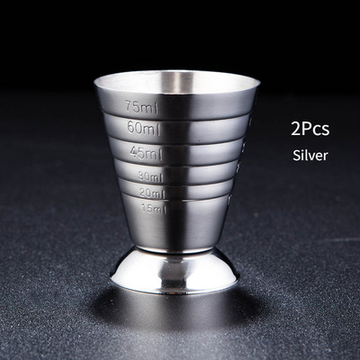 75 ml nerūdijančio plieno kokteilių matavimo puodelis Daugialypis vyno matavimo puodelis kokteilių maišytuvas kokteilių taurės plaktuvas matavimo puodelio baro įrankiai
