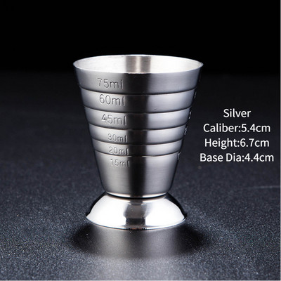 75 ml nerūdijančio plieno kokteilių matavimo puodelis Daugialypis vyno matavimo puodelis kokteilių maišytuvas kokteilių taurės plaktuvas matavimo puodelio baro įrankiai