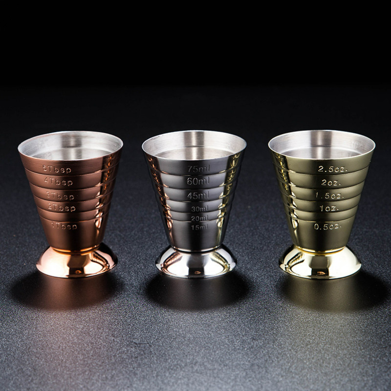 75 ml nerūdijančio plieno kokteilių matavimo puodelis Daugialypis vyno matavimo puodelis kokteilių maišytuvas kokteilių taurės plaktuvas matavimo puodelio baro įrankiai