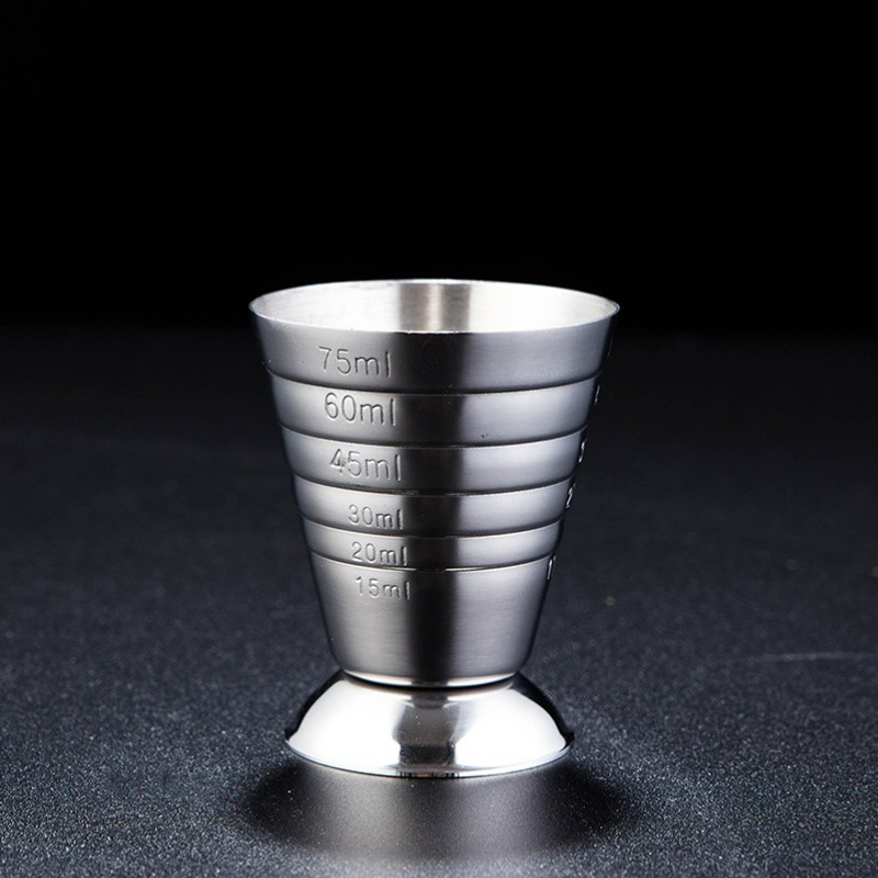 75 ml nerūdijančio plieno kokteilių matavimo puodelis Daugialypis vyno matavimo puodelis kokteilių maišytuvas kokteilių taurės plaktuvas matavimo puodelio baro įrankiai