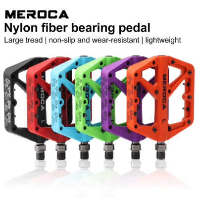 MEROCA Nylon Pedals for Bicycle Anti-Slip Sealed Footrest Durable Mtb Pedals Cycling Footboard for BMX Road Bike Accessories