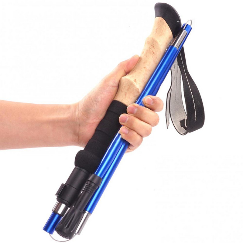 Kerge alumiiniumsulamist kokkupandav matkakepp, matkakepp, 5 sektsiooniga jalutuskepp телескопическая палка 등산스틱 네이처하이크