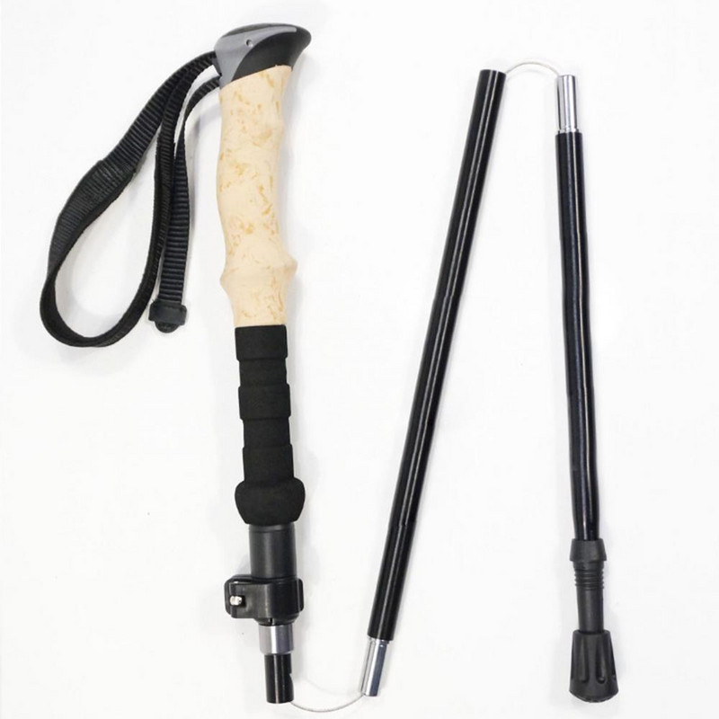 Kerge alumiiniumsulamist kokkupandav matkakepp, matkakepp, 5 sektsiooniga jalutuskepp телескопическая палка 등산스틱 네이처하이크