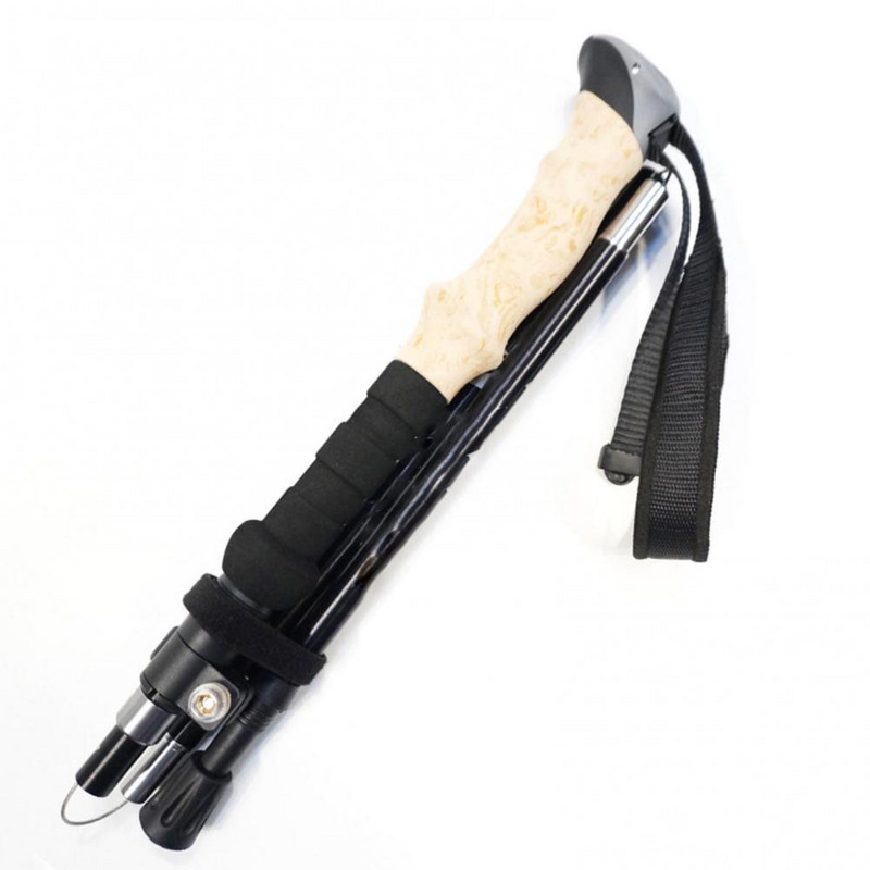 Kerge alumiiniumsulamist kokkupandav matkakepp, matkakepp, 5 sektsiooniga jalutuskepp телескопическая палка 등산스틱 네이처하이크