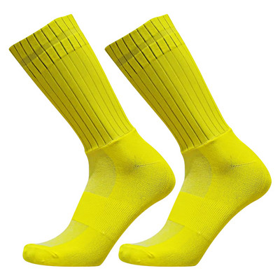 Új férfi női zokni szájú csúszásgátló szilikon kerékpáros zokni egyszínű közepes cső légáteresztő szabadidő szabadtéri sportzokni