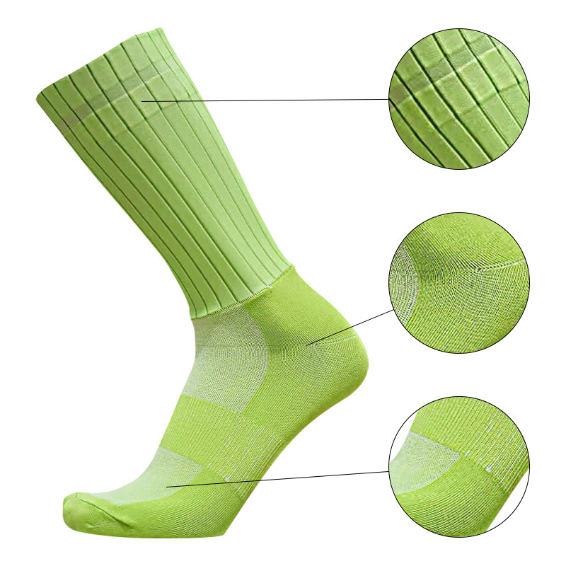 Új férfi női zokni szájú csúszásgátló szilikon kerékpáros zokni egyszínű közepes cső légáteresztő szabadidő szabadtéri sportzokni