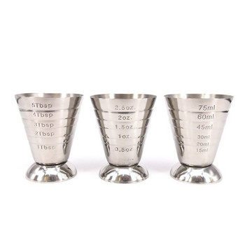 Cocktail Cup Bar Measuring Cup 304 Stainless Steel Glass Ounce Measure Jigger Kitchen Bartender Bar Tools 2,5oz 75ml Barware