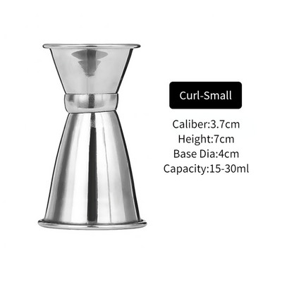 10/20 15/30 20/40 ml Curl Cocktail Jigger 304 roostevabast terasest Dual Shot Spirit mõõtetops Tööriistad Baaritarvikud