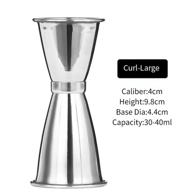 10/20 15/30 20/40 ml Curl Cocktail Jigger 304 roostevabast terasest Dual Shot Spirit mõõtetops Tööriistad Baaritarvikud