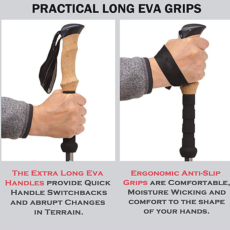 Itin lengvi šiaurietiško ėjimo lazdos iš aliuminio lydinio teleskopinės žygio lazdos