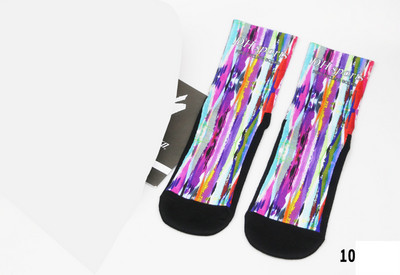 Ανδρικές Γυναικείες χτενισμένες βαμβακερές κάλτσες ποδηλασίας με μοτίβο εκτύπωσης αναπνεύσιμο ποδήλατο ποδήλατο MTB αθλητικές κάλτσες μπάσκετ για τρέξιμο