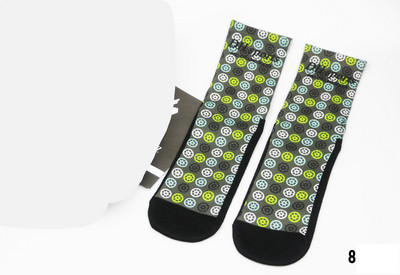 Ανδρικές Γυναικείες χτενισμένες βαμβακερές κάλτσες ποδηλασίας με μοτίβο εκτύπωσης αναπνεύσιμο ποδήλατο ποδήλατο MTB αθλητικές κάλτσες μπάσκετ για τρέξιμο