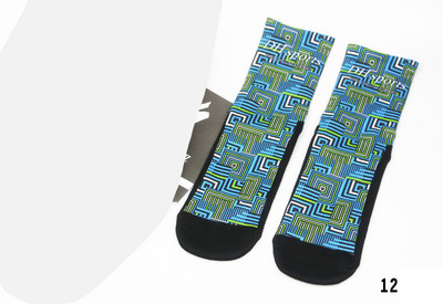 Ανδρικές Γυναικείες χτενισμένες βαμβακερές κάλτσες ποδηλασίας με μοτίβο εκτύπωσης αναπνεύσιμο ποδήλατο ποδήλατο MTB αθλητικές κάλτσες μπάσκετ για τρέξιμο