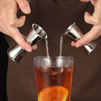Από ανοξείδωτο χάλυβα Cocktail Shaker Measure Cup Dual Shot Drink Spirit Measure Gadgets κουζίνας Jigger 15/30ml ή 25/50ml