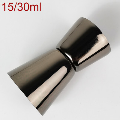 Black Rose Gold Sidabrinis matavimo puodelis 15-30 ml 25-50 ml Sidabrinis Black Rose Gold Double Jigger kokteilių gėrimų vyno plaktuvas
