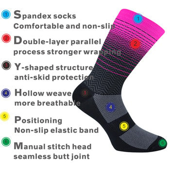 Качествени професионални чорапи Високи MTB Колоездене Мъжки Дамски чорапи Спортни чорапи за шосейни велосипеди Високи чорапи за бягане до коляното