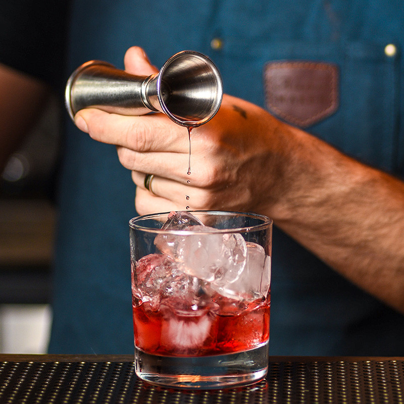 Dvigubo puodelio matavimo puodelis Aukštos kokybės nerūdijančio plieno barmenų kokteilių plaktuvas Matavimo puodelis virtuvės gėrimų baras Mišrūs įrankiai