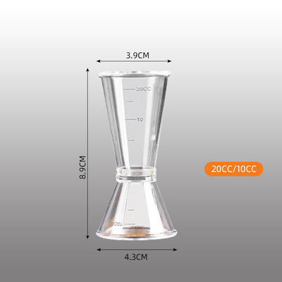 Double Clear Jigger Ounce Cup Πλαστική ρητίνη Milk Tea Coffee Mixing Oz Scale Measuring Cup Home Bar Εφαρμόζεται