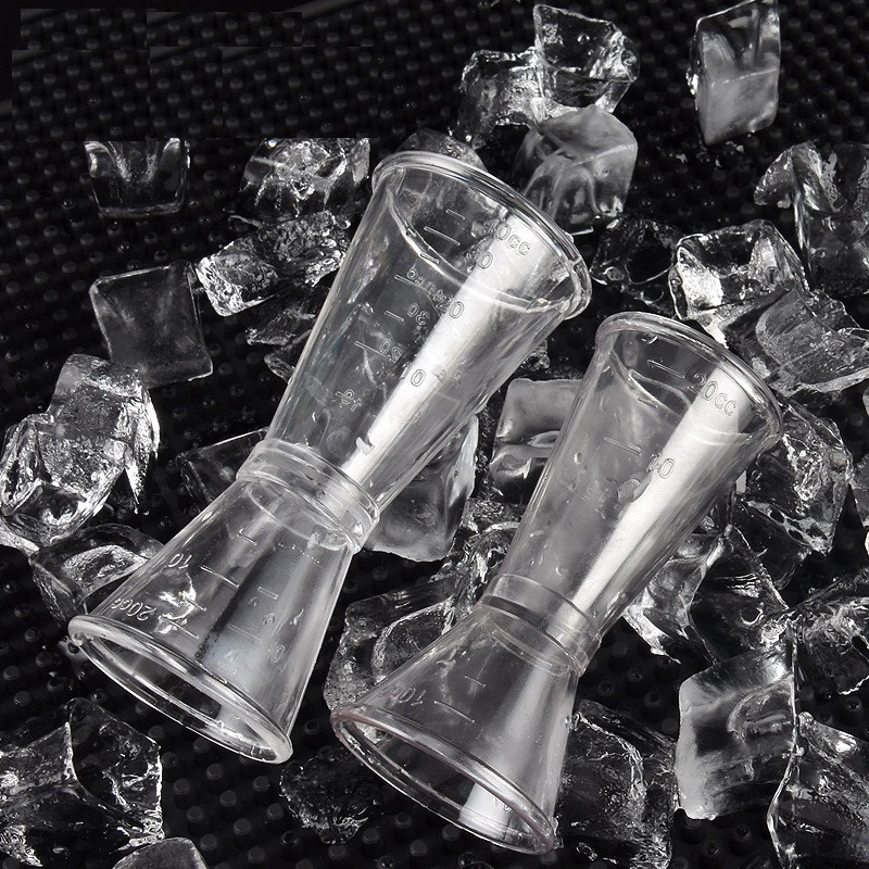 Double Clear Jigger Ounce Cup Πλαστική ρητίνη Milk Tea Coffee Mixing Oz Scale Measuring Cup Home Bar Εφαρμόζεται