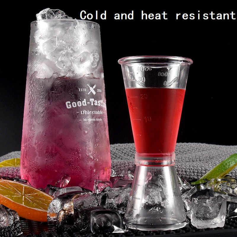 Double Clear Jigger Ounce Cup Πλαστική ρητίνη Milk Tea Coffee Mixing Oz Scale Measuring Cup Home Bar Εφαρμόζεται