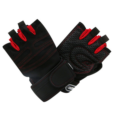 Mănuși de gimnastică pentru bărbați Haltere Culturism Antrenament Fitness Mănuși fără degete Mănuși de ciclism cu jumătate de deget Suport anti-alunecare pentru încheietura mâinii