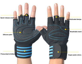 Γάντια άρσης βαρών με υποστήριξη καρπού για βαριά άσκηση Body Building Gym Training Fitness Handschuhe Workout Crossfit Gloves