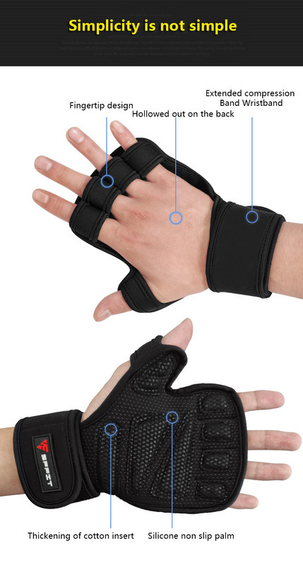 1 paari jõutõstmistreening Naised Mehed Fitness Sport Kehaehitus Võimlemiskäepidemed Jõusaal Käte peopesa kaitsvad kindad