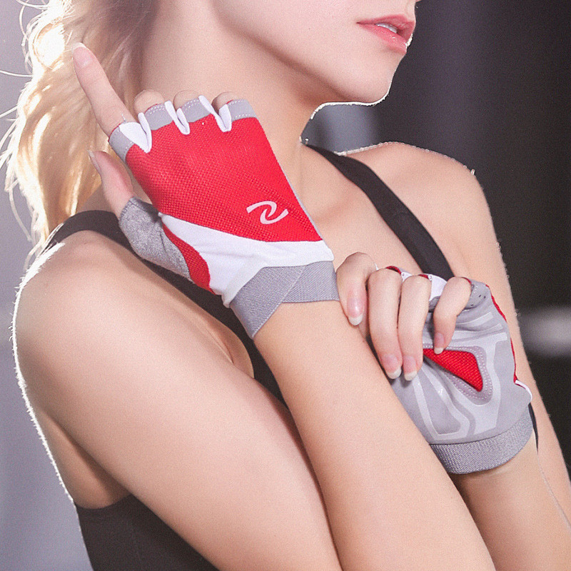 Professionaalsed jõusaali Hantlid Kindad Poolsõrmega Fitness Libisemisvastane Käepide Naiste Meeste Hingavad Jalgrattasõidu Sõrmusteta kindad