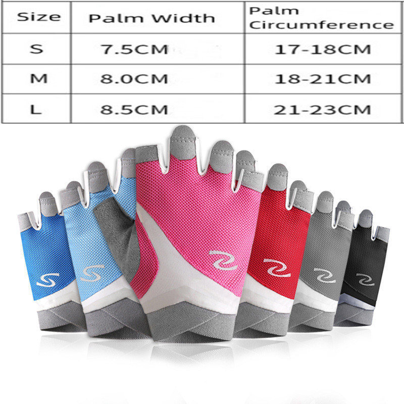 Professionaalsed jõusaali Hantlid Kindad Poolsõrmega Fitness Libisemisvastane Käepide Naiste Meeste Hingavad Jalgrattasõidu Sõrmusteta kindad