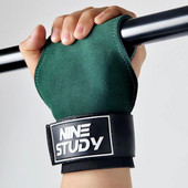 Karvės odos odinės gimnastikos pirštinės Prisitraukimai Kėlimas Gimnastika Crossfit Neslystantis diržas Apvyniojimai Palaiko delnus Apsauginiai įklotai Atsitiktinė spalva