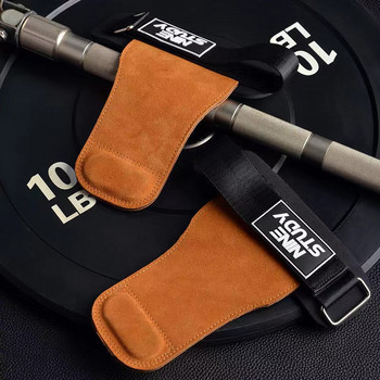 Телешки кожени ръкавици за фитнес Набирания, повдигащи гимнастически кросфит, противоплъзгащи колани, обвивки, поддържащи подложки за защита на дланите, произволен цвят