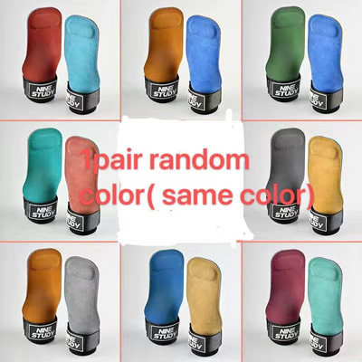 Karvės odos odinės gimnastikos pirštinės Prisitraukimai Kėlimas Gimnastika Crossfit Neslystantis diržas Apvyniojimai Palaiko delnus Apsauginiai įklotai Atsitiktinė spalva