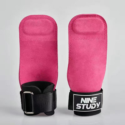 Karvės odos odinės gimnastikos pirštinės Prisitraukimai Kėlimas Gimnastika Crossfit Neslystantis diržas Apvyniojimai Palaiko delnus Apsauginiai įklotai Atsitiktinė spalva