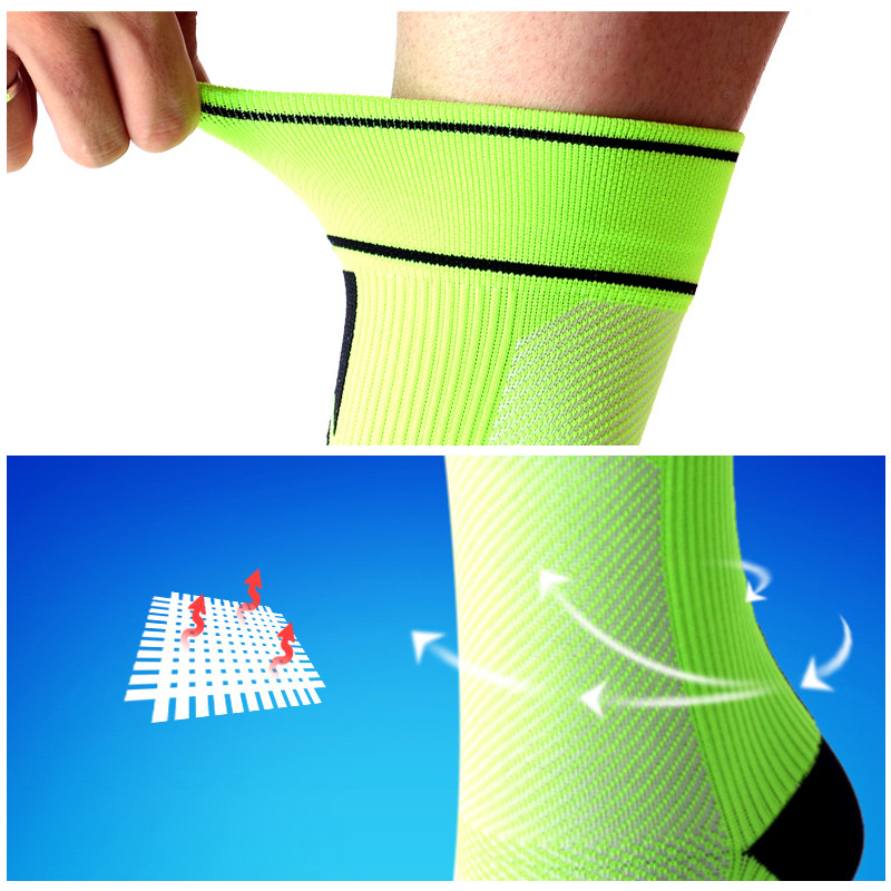 QUESHARK Férfi Női Sportzokni Futás Verseny Kerékpározás MTB Országúti kerékpár kosárlabda labdarúgás futball kompressziós harisnya