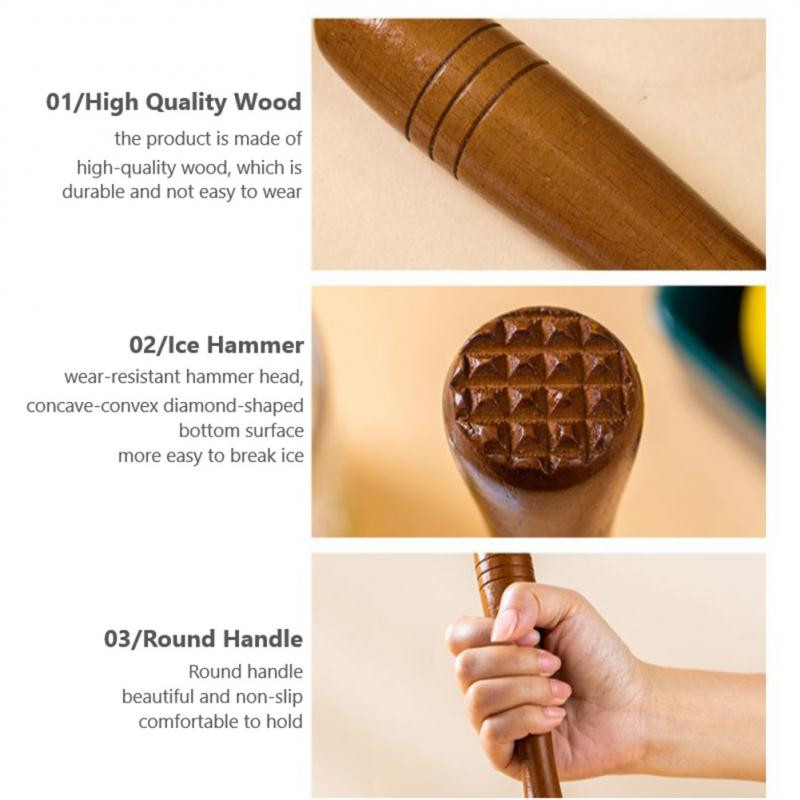 Purustatud paprika bambusmahlapress Puidust kokteil-paprika sidrunimahl, vasardatud paprikapulk piima tee segu, segamispulk